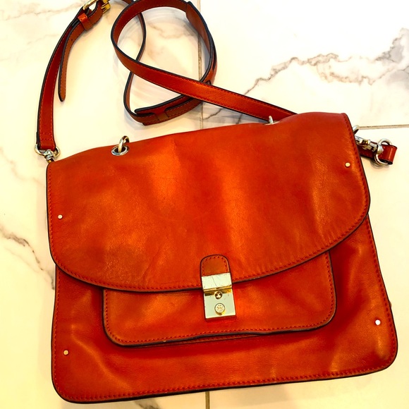 Burnt Orange Tory Burch Crossbody Messenger - Picture 1 of 6
